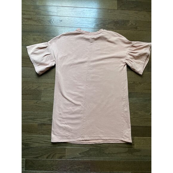 Beachlunchlounge Mini Dress Womens‎ Medium Blush Pink Cotton Flutter Sleeve - Picture 8 of 8